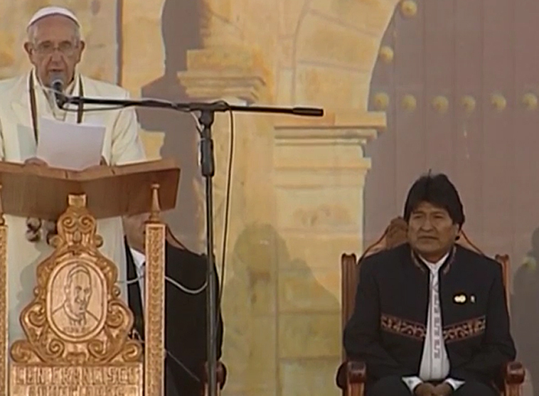 Papst Franziskus und Evo Morales