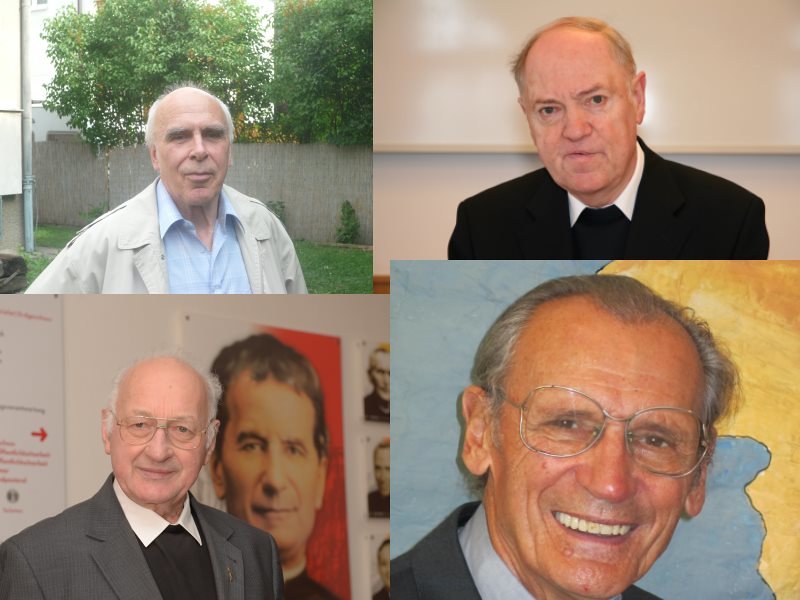 Vier Salesianer begehen 2020 ihr 60-jähriges Professjubiläum: der Missionar Pater Johann Kiesling, Pater Josef Bauernfeind, Pater Rudolf Decker und Pater Karl Heinz Salesny.