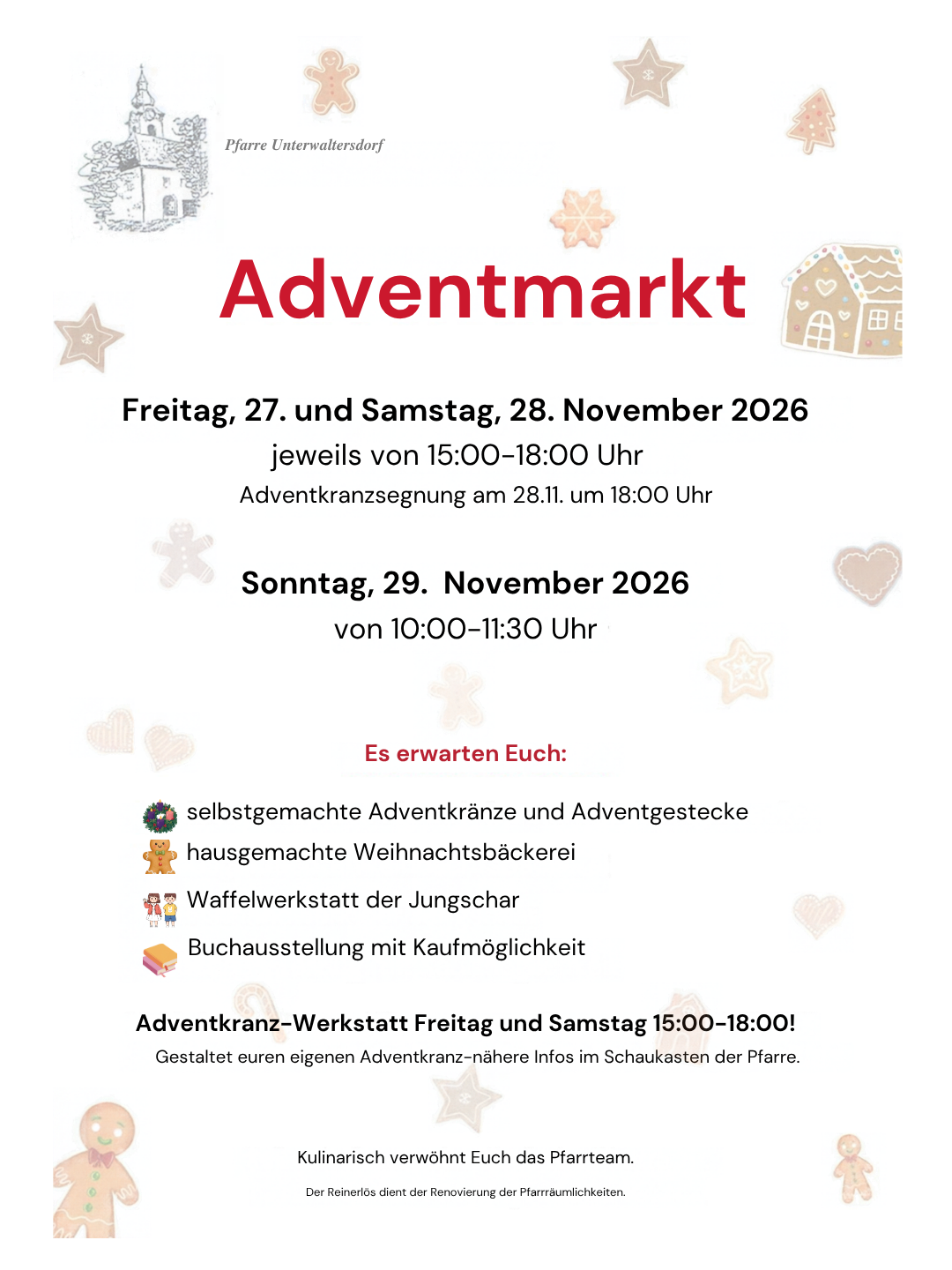 Adventmarkt der Pfarre Unterwaltersdorf / Pfarre Unterwaltersdorf Adventmarkt der Pfarre Unterwaltersdorf