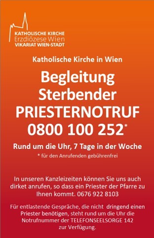 Priesternotruf / Pfarre Am Lainzerbach Beistand in der Strebestunde