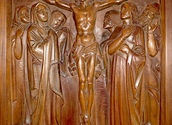 12. Station: Jesus stirbt am Kreuz.