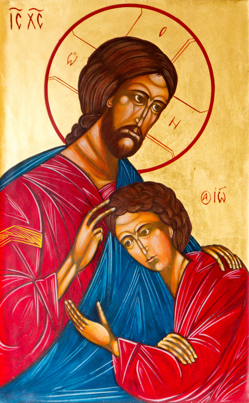 Apostel Johannes ruht am Herzen Jesu