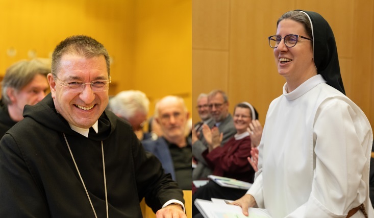 Erzabt Birnbacher und Priorin Madl