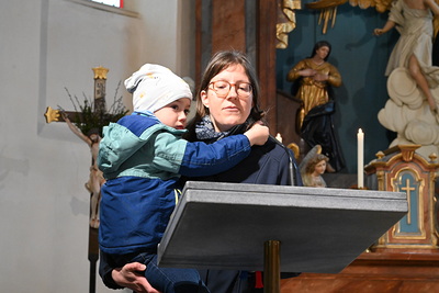 Feier des Palmsonntags in der Kirche in Wenzersdorf