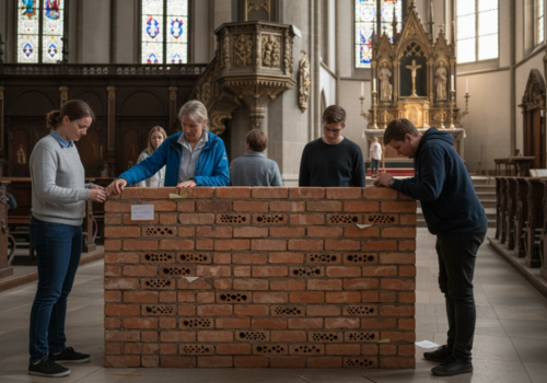 Klagemauer aus Ziegelsteinen