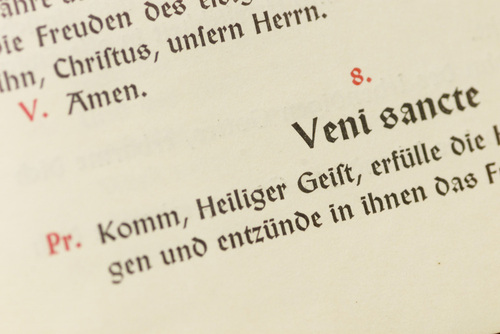 Pfingsthymnus 'Veni sancte Spiritus' / ' Komm heiliger Geist'.       Wien, 25.4.2003        ? Franz Josef Rupprecht; A-7123 M?nchhof; Bank: Raiffeisenbank M?nchhof (BLZ 33054), Kto.-Nr.: 17.608 