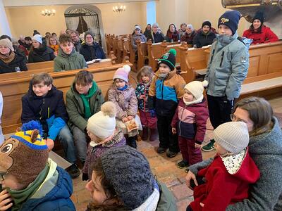Krippenandacht in der Kirche in Ameis