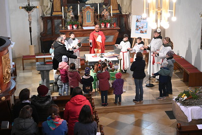 Feier des Palmsonntags in der Kirche in Wenzersdorf