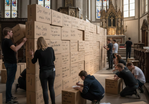 Klagemauer aus Kartons