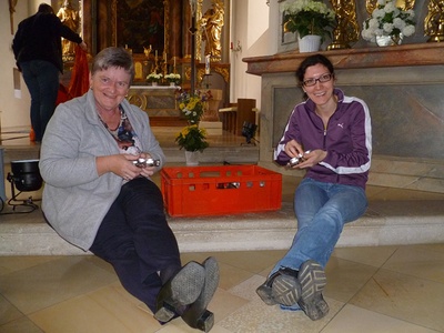 Vorbereitungsarbeiten zur Langen Nacht der Kirchen 2015