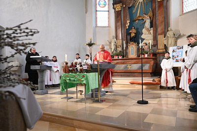 Feier des Palmsonntags in der Kirche in Wenzersdorf