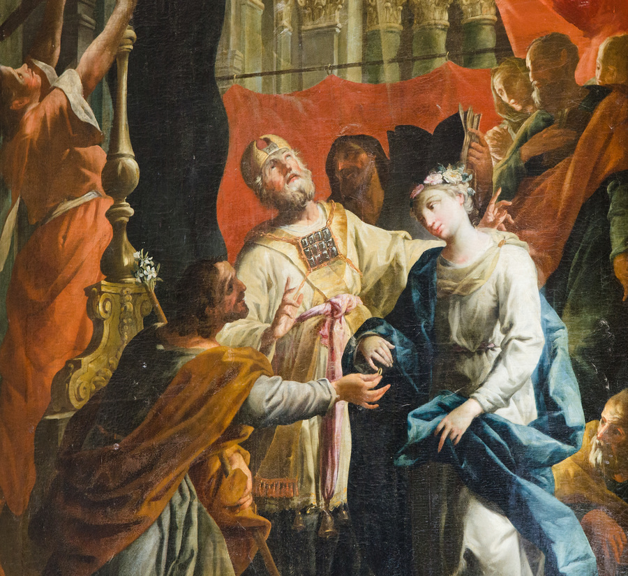 Die Vermählung Mariens von Antal (Anton) Schmid; hl. Maria, Josef, Hohepriester,Hohepriester; 'MariäVermählung'