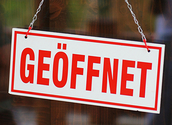 Schild geöffnet