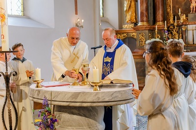 Feier der heurigen Erstkommunion am Hochfest Christi Himmelfahrt