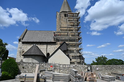 Gerüstaufbau im Finale
