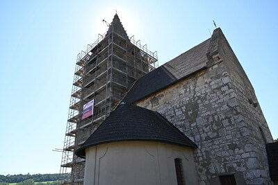 Gerüstbaufbau abgeschlossen
