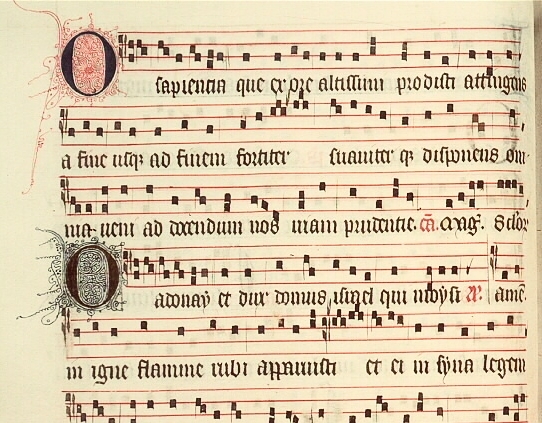 geschrieben 1335-1345 O sapientia quae ex ore Altissimi prodisti.... Oh Weisheit, hervorgegangen aus dem Munde des Höchsten.....