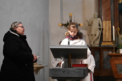 Feier des Palmsonntags in der Kirche in Wenzersdorf