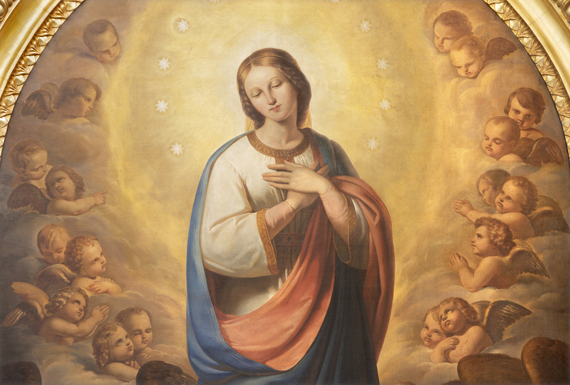 Catania - The painting of Immaculate Conception in church in church Chiesa di San Agostino  by Antonio Licata (1820).