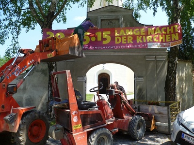 Vorbereitungsarbeiten zur Langen Nacht der Kirchen 2015