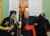 Papst-Patriarch Tawadros II. Tawadros und Kardinal Schönborn/kathbild.at