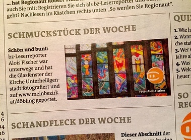 Unsere Kirchenfenster in der Bezirkszeitung
