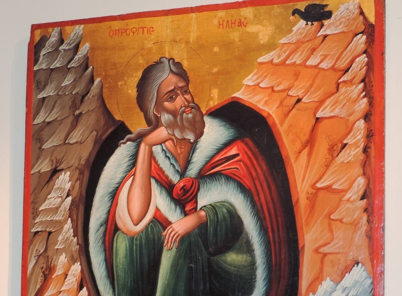 Der Prophet Elia / Elija, ein Raabe bringt ihm Brot
