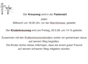 Termine für den Kreuzweg