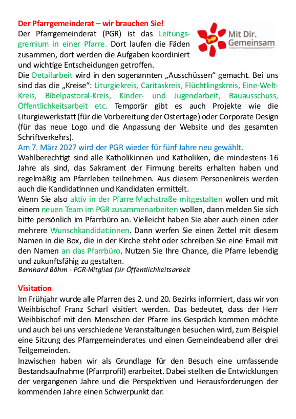 Pfarrblatt Seite 3 / Pfarre Machstraße