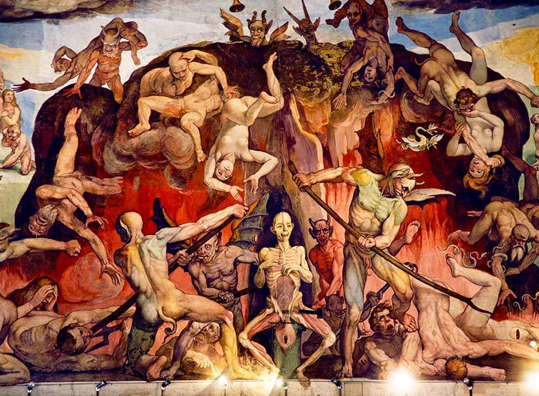 Hölle,  Florenz, Dom, Kuppel, Fresken von Vasar