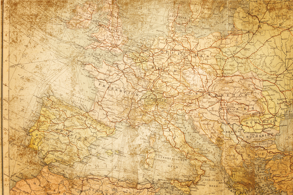 Antike Karte Europa aus dem Jahr 1895.