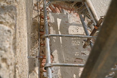 Baunetz montiert - Arbeiten begonnen