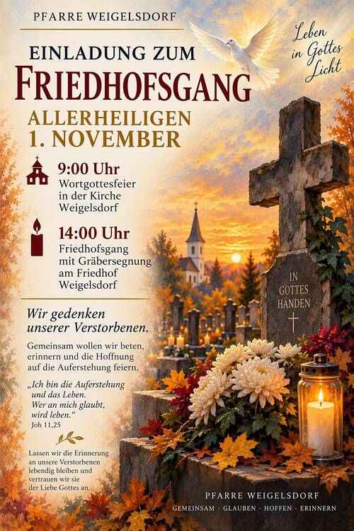 Allerheiligen 2026 / Pfarrkirche Weigelsdorf Friedhofsgang