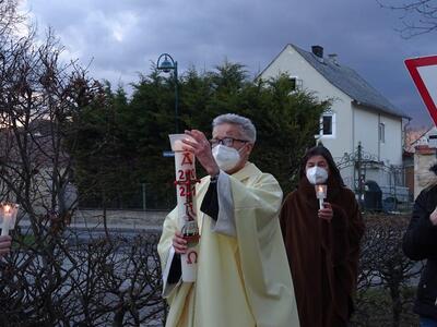 Feier der Osternacht in Ameis