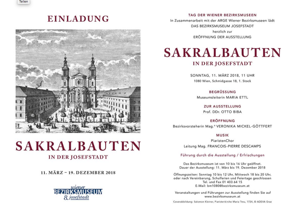 Einladung Sakralbauten in der Josefstadt