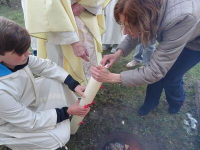 Feier der Osternacht in Ameis