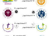 Logos für die neue Pfarre zur Frohen Botschaft