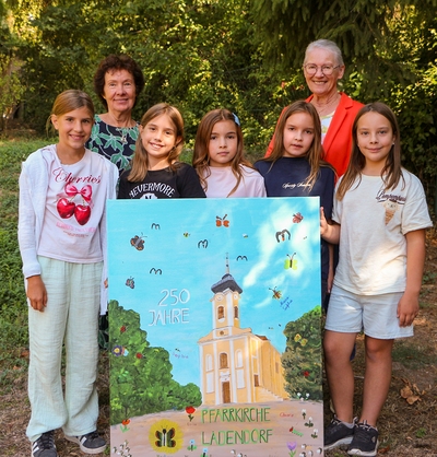 Kinder gestalteten ein Bild anlässlich 250 Jahre Pfarrkirche