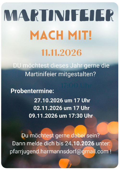 Einladung, Probentermine