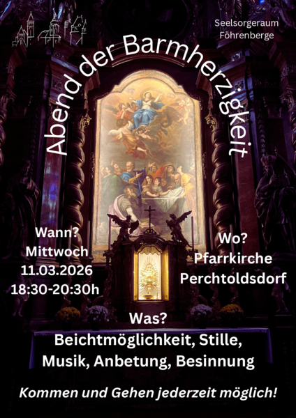 Beichtmöglichkeit  Stille  Musik  Anbetung  Besinnung    Kommen und Gehen jederzeit möglich!