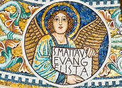 Evangelist Matthäus symbolisiert als Engel, Elisabethkapelle Donaustadt / kathbild.at/rupprecht