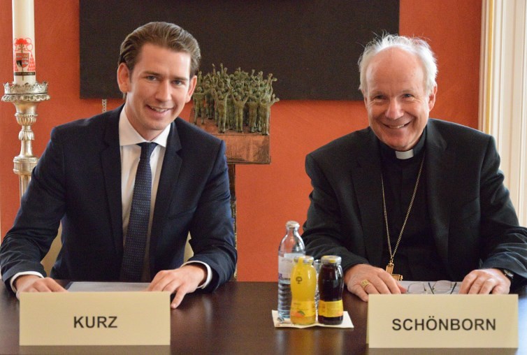 Kardinal Christoph Schönborn und Bundeskanzler Sebastian Kurz