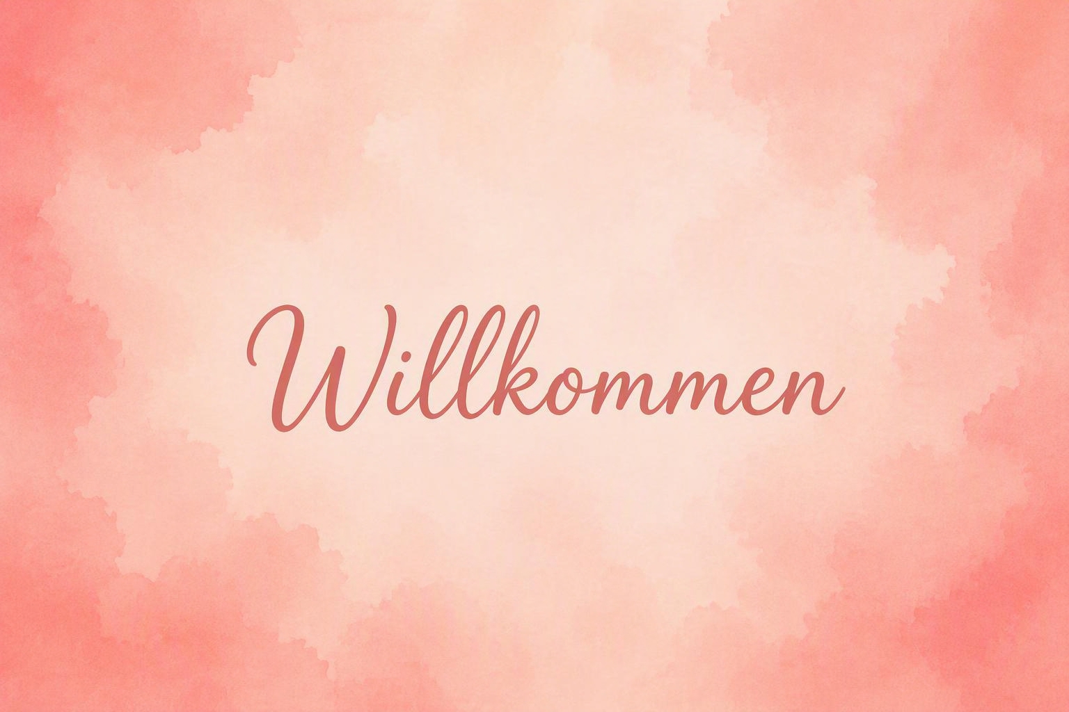 Es ist ein Willkommenschild in Rot gehalten.