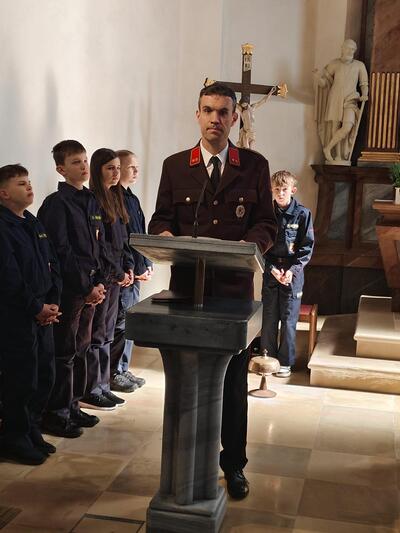 Feier der Florianimesse in der Kirche in Wenzersdorf
