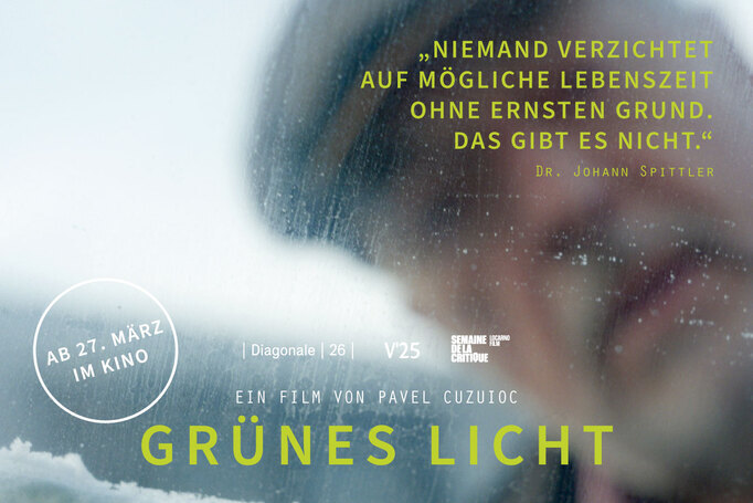 Filmplakat mit Foto von Dr. Johann Spittler, Titel und einem Zitat von Dr. Johann Spittler