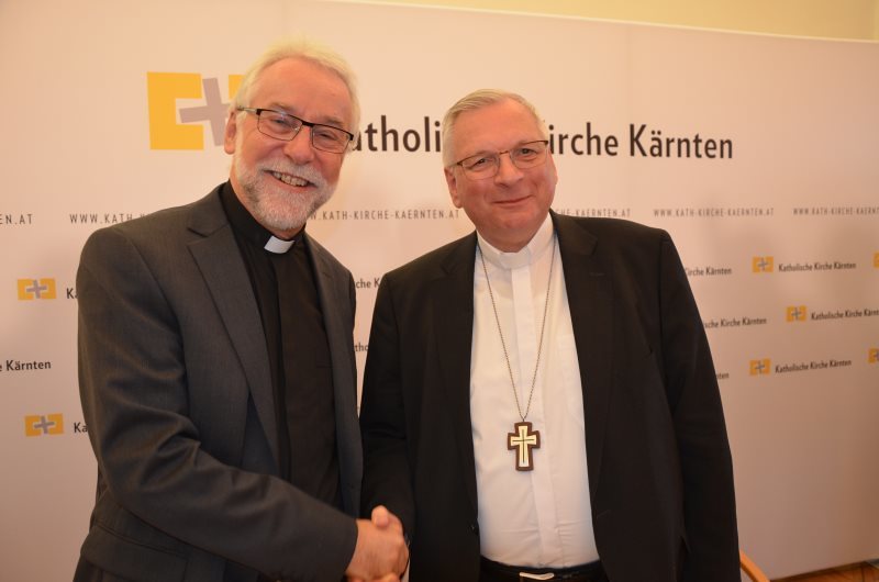 Pressekonferenz mit dem designierten Kärtner Bischof Josef Marketz und dem Apostolischen Administrator, Militärbischof Werner Freistetter