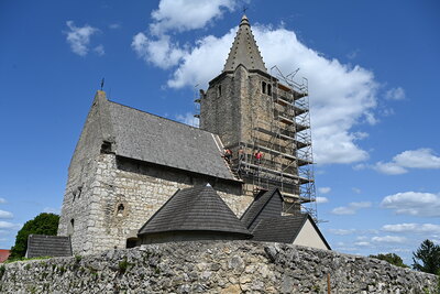 Gerüstaufbau im Finale