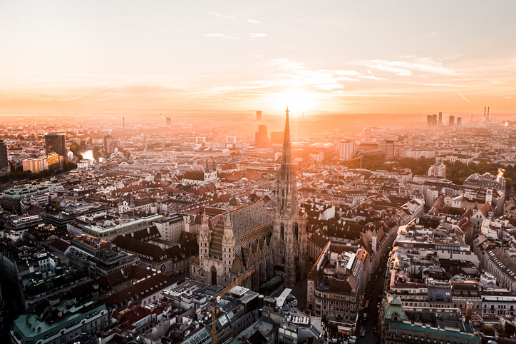Luftaufnahme - Blick auf den Stephansdom