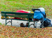 Obdachloser auf Parkbank/bilderbox.com