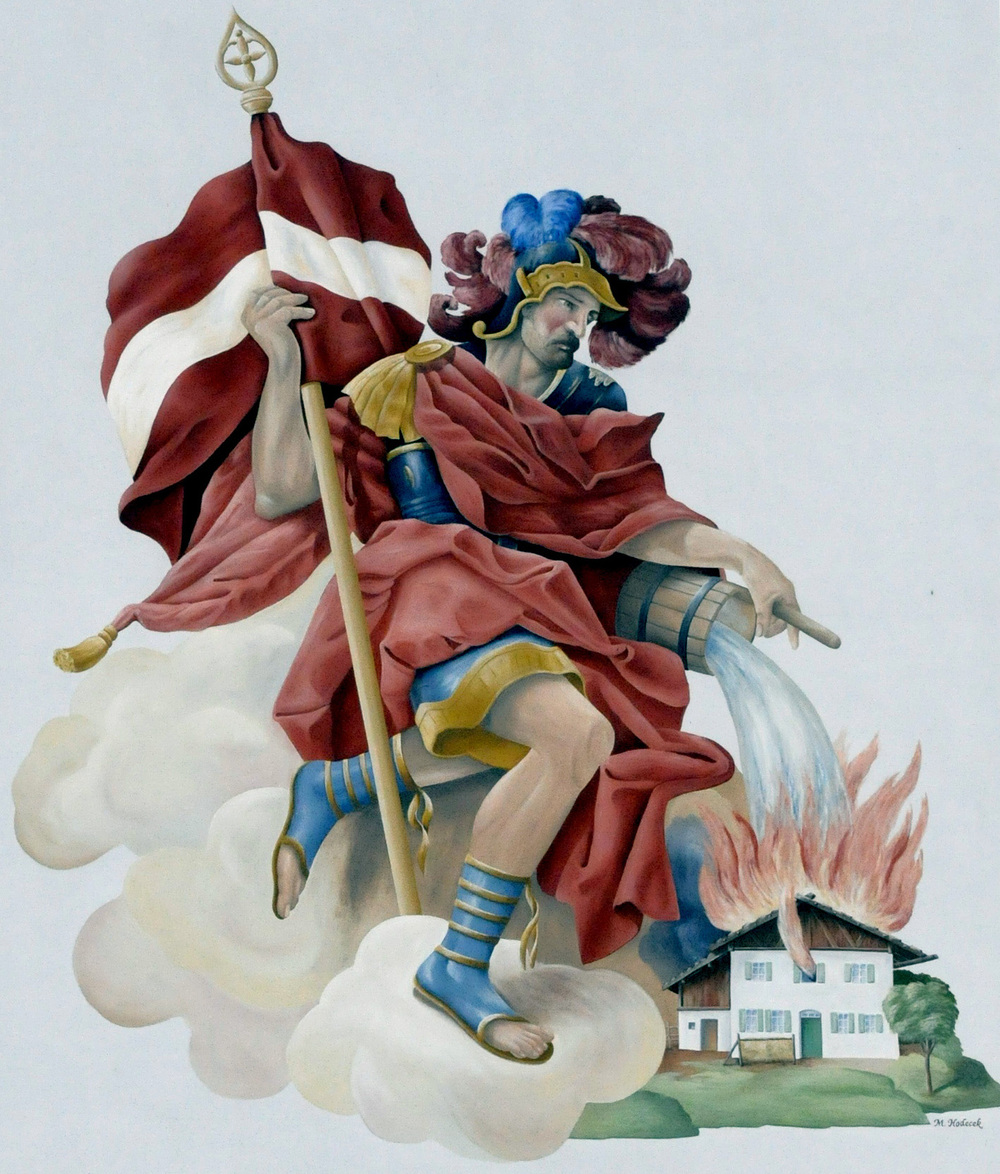 Heiliger Florian am FF-Haus in Asparn